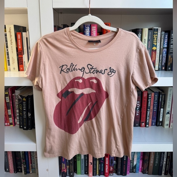 T bar peach classic Rolling Stones band tee graphic T-shirt tee shirt top - Picture 1 of 5